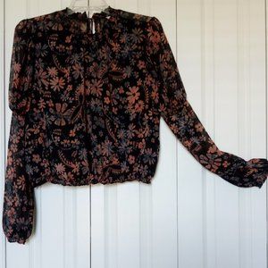 Floral Black and Pink Women's Top